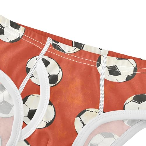 ALAZA Retro Football Soccer Red Boys' Briefs Soft Underwear Available in Sizes 2t-8y4