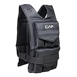 CAPHAUS Chaleco con peso ajustable para entrenamiento de fuerza, entrenamiento y correr, chaleco de peso corporal para hombres y mujeres, chaqueta con peso, peso extraíble incluido, longitud regular