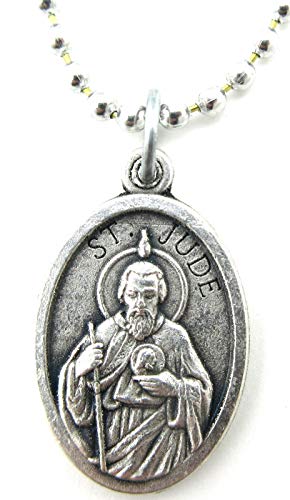 Saint Jude Medal Pendant Necklace,No Tarnish Chain