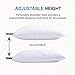Nappler Shredded Memory Foam Pillow Luxury Loft Home Pillow Hotel Quality Bed Pillows, Pillow for Sleeping Support Side Back Stomach Sleepers Grade Washable Removable Bamboo Cover (Standard, White)