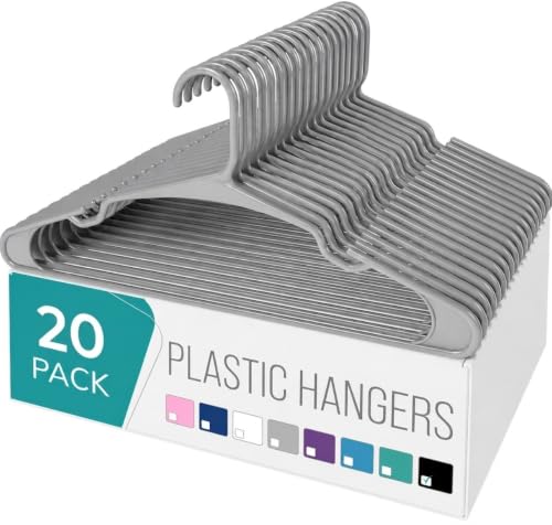 Image of Golden Bird Pack of 20 Premium Plastic Hanger Clothes Hangers for Hanging, Elevate Your Wardrobe Organization Space Saving Clothes Hangers for Wardrobe Ultra Slim Closet Hangers for Shirts,Pants