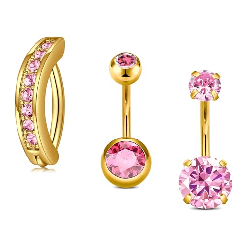 MODRSA Pink Belly Ring Set