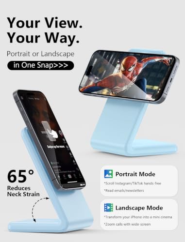 Image of Mag.Safe Charger - Magnetic Wireless Charger for iPhone 12-17, Blue | Fast Charging | Magnetic iPhone Charging | for iPhone Charger Stand