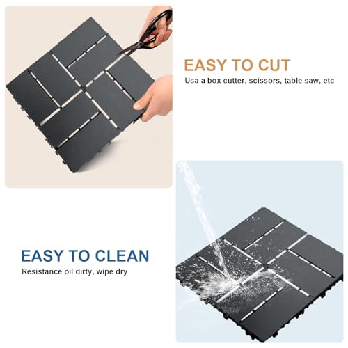 Azulejos de plástico para patio jardín exterior suelo modular impermeable 4
