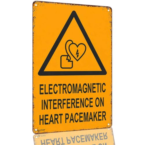 Electromagnetic Interference Pacemaker Warning Metal Sign 8 x 12 Inch