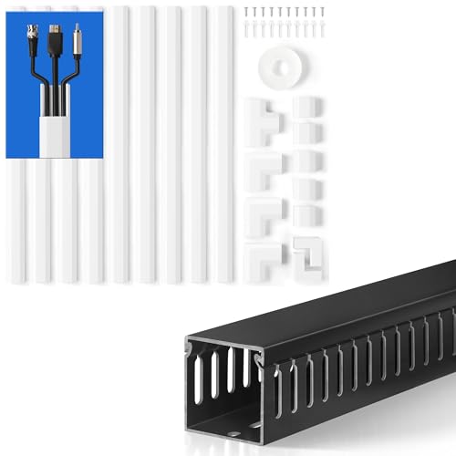153in Wall Cable Hider, ZhiYo TV Wire Hider para ocultar 3-4 cables y ZhiYo Cable Raceway 78in (2xL39in) Paquete miniatura 1