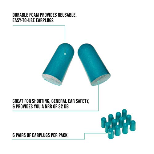 Allen Company Girls With Guns Silencer Foam Earplugs, 32 Db Nrr, Ansi S3.19 & Ce En352-1 Hearing Protection Rated, 6-Pairs Per Pack, Teal, One Size #TOP2