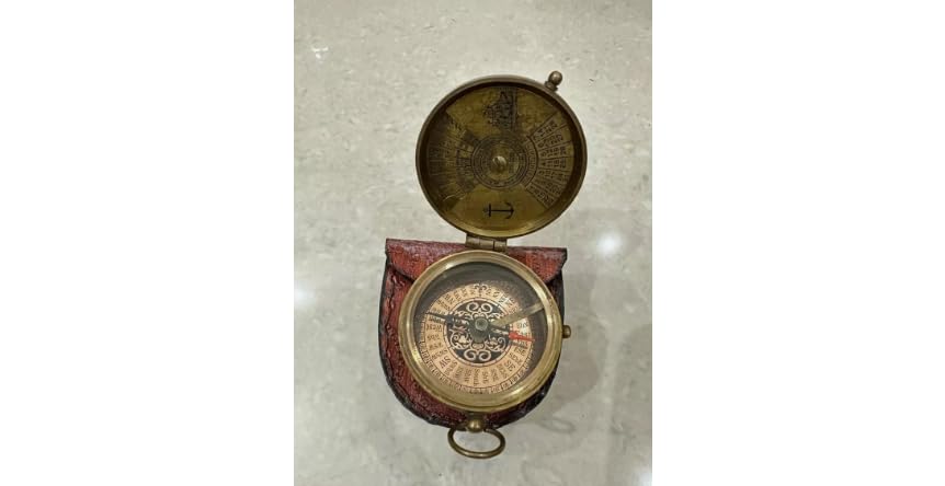 Brújula náutica de latón, brújula marina antigua vintage, brújula de bolsillo de latón, regalo miniatura 2