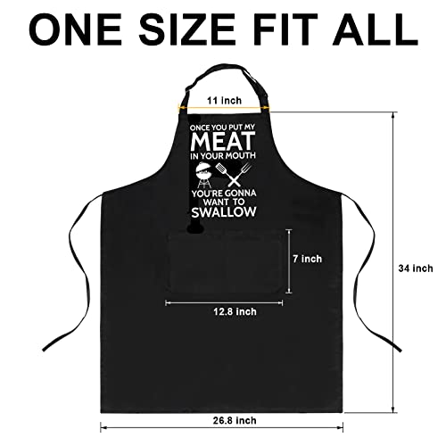 Masgalacc Funny Grilling Gifts For Men, Husband Valentine Gifts, Cooking Chef Apron With Pockets Bbq Kitchen Work Aprons #TOP2