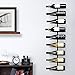 True Align Wall-Mounted Wine Rack, Black Wrought Iron, Minimalist Modern Wine Display, Alcohol Storage Solution, Holds Nine Standard Wine Bottles, 37.75