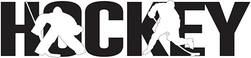 Hockey Wall Decal With Players Silhouette - Vinyl Decoration for Boys Bedroom, Playroom or Man Cave