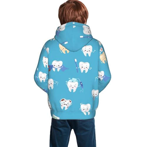 Cute Healthy Teeth Kid Hoodies Boys Sweatshirts Girls Pullover with Pocket4