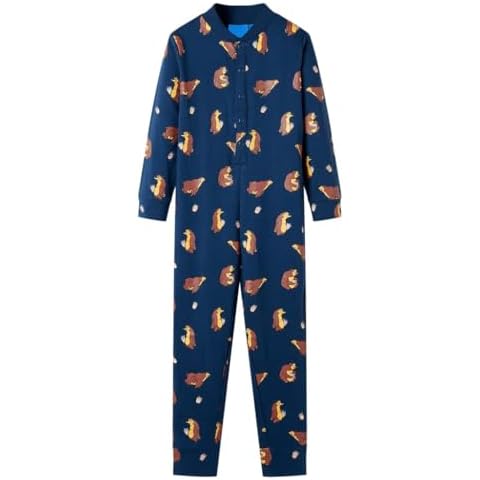 vidaXL Children's Jeans Blue Sleepsuit with Bear Print Cover