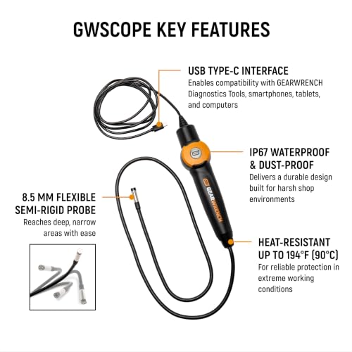 Image of GEARWRENCH 5 pc. Automotive Diagnostic Set with Cart - 10 inch Bidirectional Diagnostic Tablet, TPMS Programming Tool & 20 Rubber Valve Sensors, HD USB-C Endoscope Camera, Mobile Work Cart | GWSMARTMOD