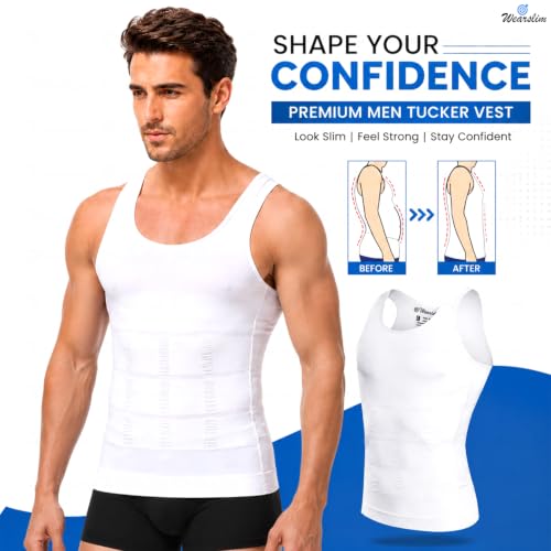 Image of Wearslim Men's Slimming Body Shaper Vest Shirt | Abs Abdomen Slim Stretchable Tummy Tucker Vest