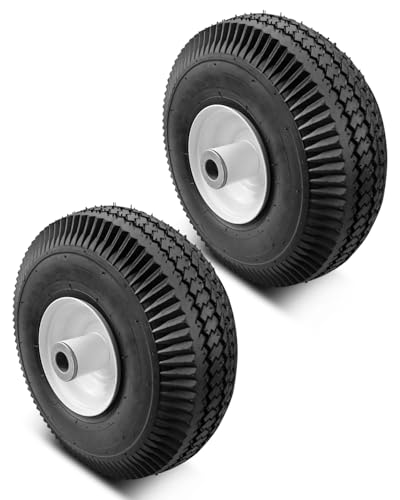 TIKSCIENCE 105-3471 Front Wheel and Tire Assembly Fit for Toro TimeCutter Z Exmark Quest Z-Turn, 3-4″ Axel Lawn Mower Wheel Assembly Tires 2Pcs