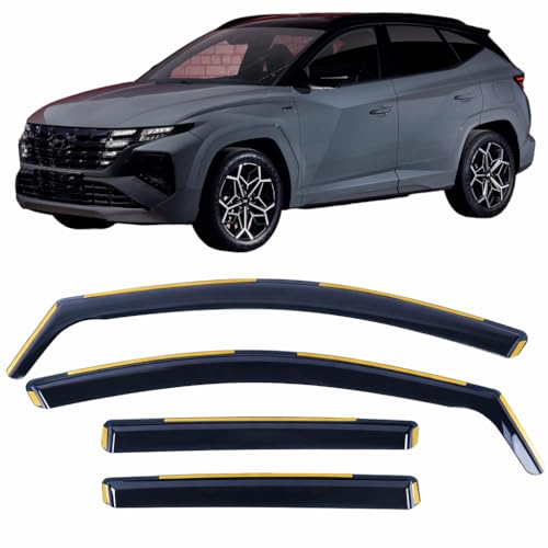 Déflecteurs d'air haut de gamme en acrylique fumé pour vitres latérales de HYUNDAI TUCSON 2021-2026
