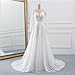 Findlovewedding Wedding Dresses for Bride with Lace Appliques Chiffon A Line Women Dress Long Sleeves Beach Bride Dress US 10 Off-White