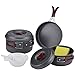 Bulin 12-Teilig Camping Geschirr Set Kochgeschirr 2-3 Personen Alu Topf Pfannen Outdoor Camping Kochset Faltbar Topfset Leicht Kochtopf für Hiking, Trekking, Rucksackwandern