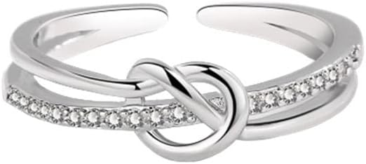 Mother&Daughter Knot Ring Sterling Steel Adjustable Knot Ring for Mom Daughter