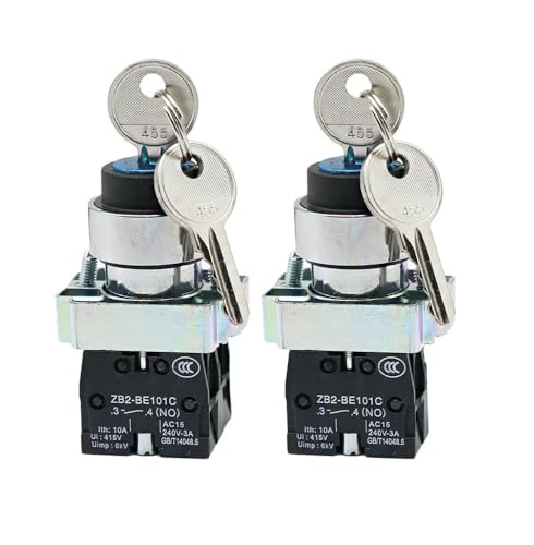 Interrupteur à clé XB2-BG53 sélecteur 22mm 3 positions rotatives pour commande électrique