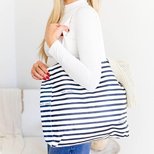 Kate Spade New York Canvas Book Tote, Large Shoulder Bag, Cute Tote for Beach or School