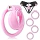 Crysore Herzförmige Chastity Panties mit Rosa Sissy Chastity Cage Anti-Off Keuschheitsgürtel in 2 Größen Erwachsene Sexspielzeug für Männer Penis Training (M,Black+Sissy Cage)