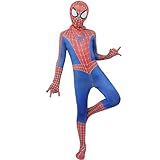 Almce Superhero Costume Kids Halloween Cosplay Bodysuit 3D Style Jumpsuit for Boys (Blue, Kids-M (Height: 42-45inch))