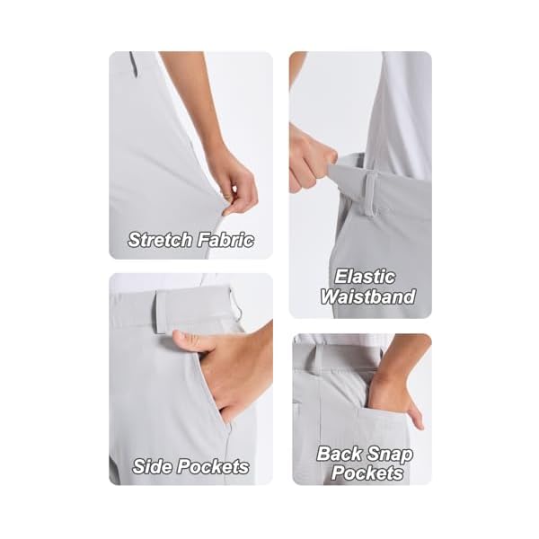DEVOROPA Golf Pants Flat Front Dress Athletic Casual Pants Chino - Image 6