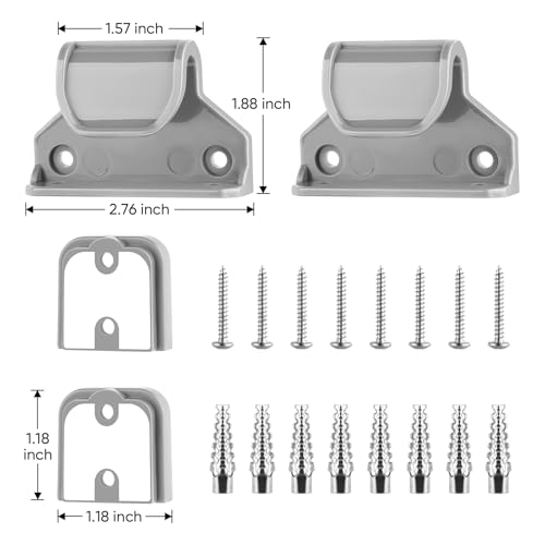 Retractable Baby Gate Replacement Parts Kit, Pet Gate Full Set Wall Mounting Hardware with Brackets Anchors and Screws(Grey)