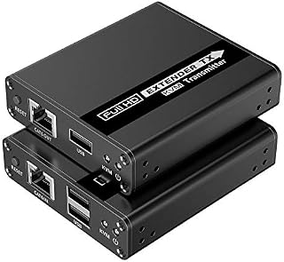 PremiumCord Przedłużacz HDMI KVM do 70 m z transmisją USB przez kabel krosowy Cat6/Cat6A/Cat7, metalowa obudowa, kompatybilny z Full HD 1080p 60Hz