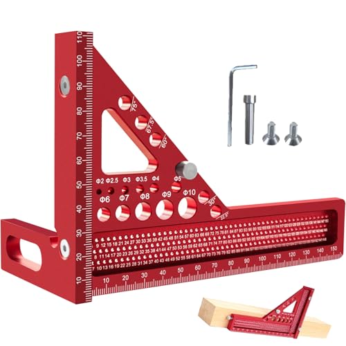 Règle de mesure multi-angle 3D métrique en aluminium pour marquage de perçage
