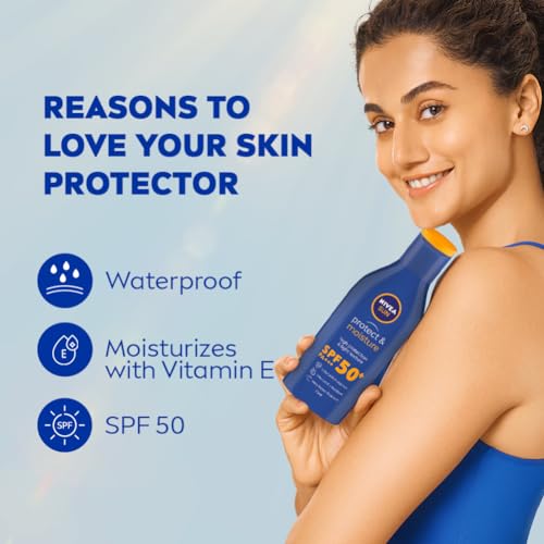NIVEA SUN Protect and Moisture 75ml SPF 50 Advanced Sunscreen for Instant Protection| PA+++ UVA - UVB Protection System| Vitamin E + Moisture| Very... - Image 6