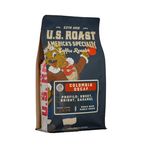 US Roast Decaf Colombia SWP Coffee, Medium Roast, 12oz, Whole Bean, Single-Origin