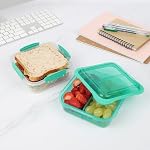 Sistema to GO Lunch Stack Square Lunch Box | 1.24 L Food Container with Bento-Style Compartments | BPA-Free | Colour May Vary