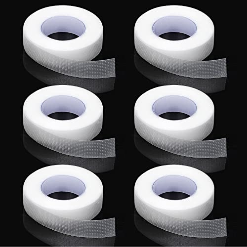 JASSINS 6 Rolls Eyelash Tape,Adhesive Fabric Eyelash Extension Tape,White
