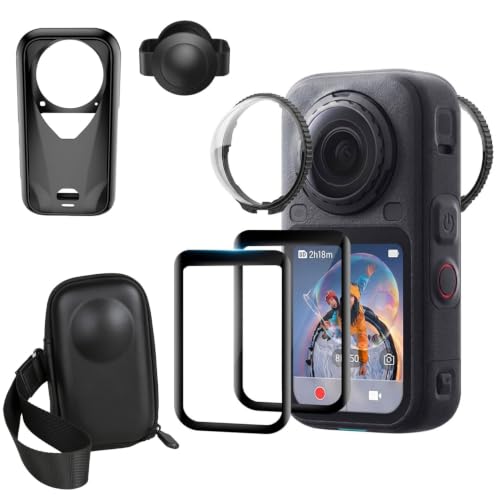 CHUNSHUN �ی�Z�b�gInsta360 X6 �p �ی�Z�b�g [���s�A���i] | �y�Z�b�g���e�F�V���R���P�[�X1 / �����Y�ی�L���b�v1 / ���[�o�b�O1/2�������Y�K�[�h / �t����ʕی�V�[�g2���z