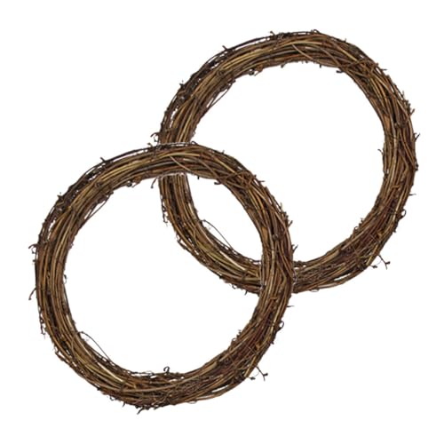 ULDIGI 2piezas Vid Natural Rústica Marco Guirnalda DIY Decoración Puertas Navidad Otoño Invierno Artesanal