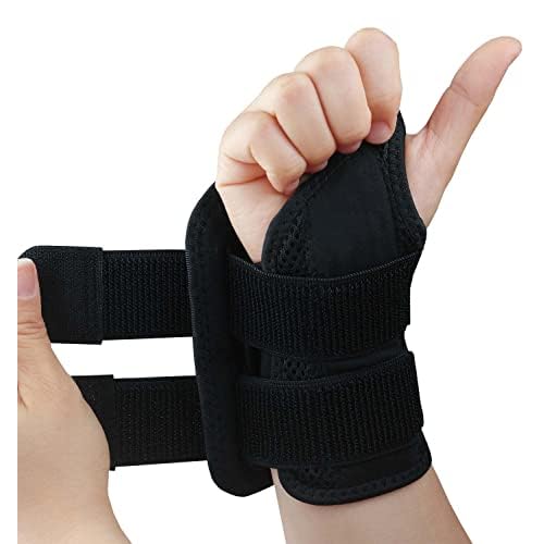 Carpal Tunnel Wrist Brace, Adjustable Wrist Support Brace, Night Wrist Sleep Supports Splints Arm Stabilizer (Right Hand, S/M, Black)
