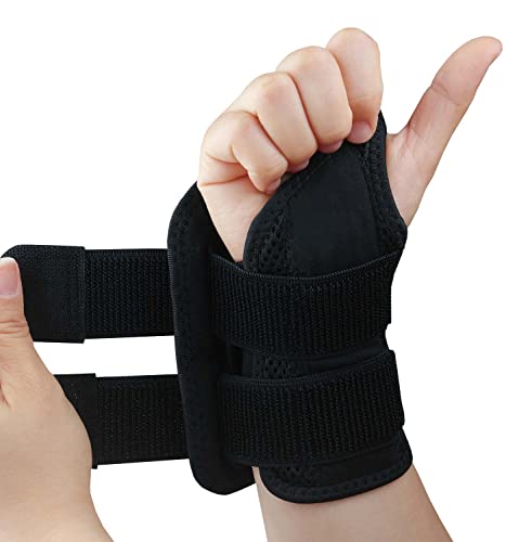 Carpal Tunnel Wrist Brace, Adjustable Wrist Support Brace, Night Wrist Sleep Supports Splints Arm Stabilizer (Right Hand, S/M, Black)