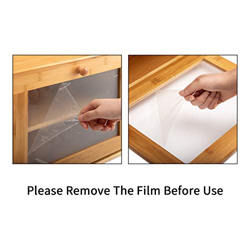 Hollyhome Large Double Layer Bread Box: Bamboo Breadbox Clear Window-Farmhouse Style Bread Holder For Kitchen Countertop Bread Storage Bin Holds 2 Loaves (Self-Assembly) 15.8"X 12.2"X 6.8 #TOP5