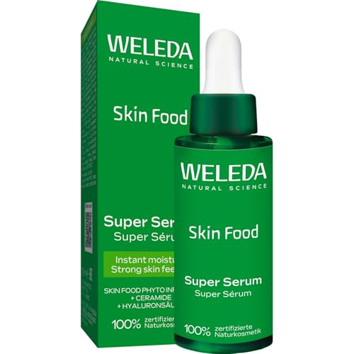 WELEDA Bio Skin Food Super Serum – Naturkosmetik Gesichtspflege Serum mit Jojobaöl, Hyaluronsäure & Rosmarin für intensive Feuchtigkeit, Glow & Strong Skin Feeling (vegan, 1x 30ml)