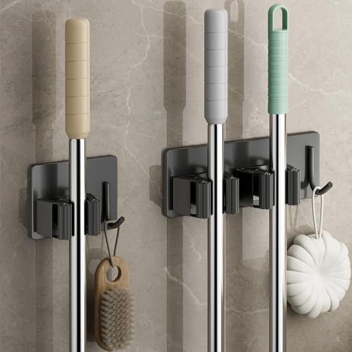 Clips gancho para escoba autoadhesivo sin taladro para pared 4