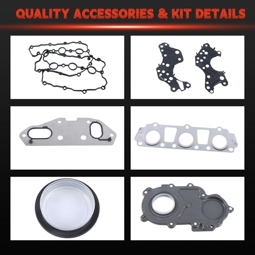 Image of Engine Cylinder Head Manifold Gaskets Oil Seals Repair Kit Fit for Audi A4 A6 3.2 V6 DOHC 2005-2008 183kw / 188kw 06E103148M