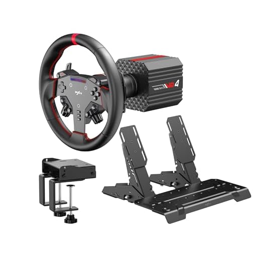 PXN VD4 Bunddle F 4NM Drehmoment Sim Racing Direkt Fahren Rennrad Lenkrad Bundle mit Force-Feedback, Hall Effekt Sensorpedal, PC Lenkrad mit Pedalen