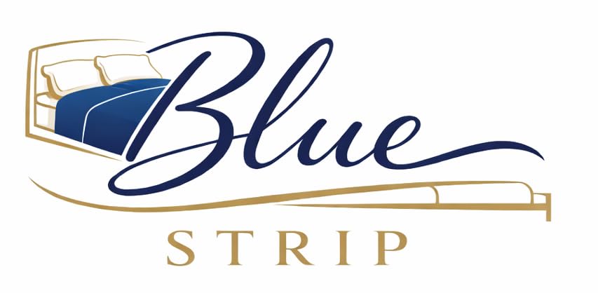 Image of Blue Strip Polycotton Bedsheet, Double 90x100 (Camel) | Hotel Quality | Soft, Breathable & Colourfast | Wrinkle Resistant | Machine Washable | Pillow Covers Included