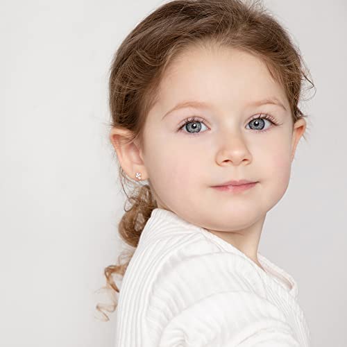 14k Yellow Gold & Cubic Zirconia Tiny 5mm Cross Screw Back Earrings for Babies, Toddlers & Young Girls - Small CZ Cross Earrings with Safety Screw Backs for Infants & Toddlers2