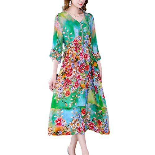 Robe de plage grande taille 4XL vêtement été ample imprimé fleurs colorées