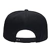 Custom Snapback Cap with Your Image or Text, Flat-Brimmed Hat, Personalized Pop Rock Cap, Popular Adjustable Plain Flat Peak Baseball Cap for Friend Birthday Presents Black #3