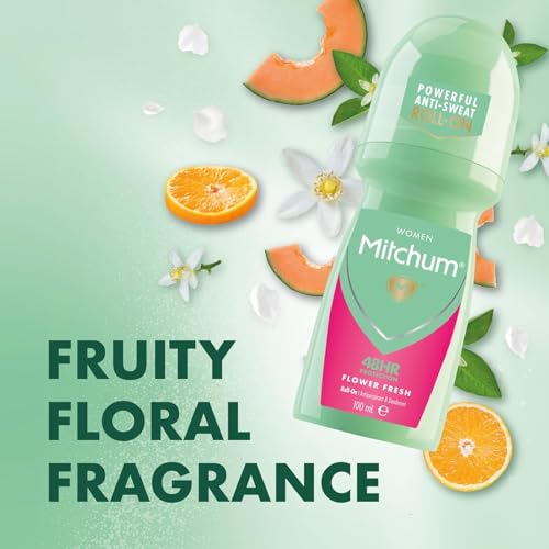 Mitchum Women 48HR Protection Roll-On Deodorant & Anti-Perspirant, Flower Fresh, 100ml - 3 Pack for Superior Long-Lasting Freshness and All-Day Confidence - Image 4